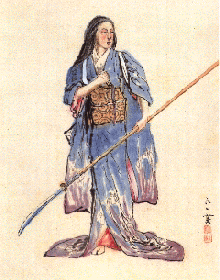 Woman with naginata