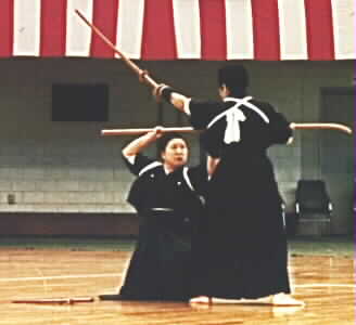 Modern Women Fighting with Naginata